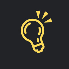 Light bulb icon. Symbol of idea. Electric shining lamp illustration. Editable linear vector.