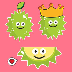 cartoon illustration of durian vector illustration with design eps 10