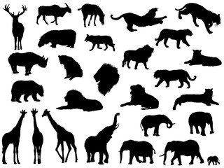 動物シルエット_セット