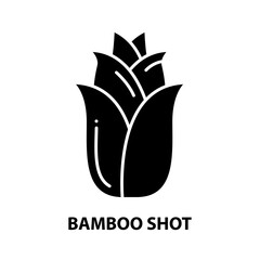 bamboo shot icon, black vector sign with editable strokes, concept illustration