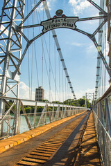 Metal bridge over the Paranaíba River between the states of Goias and Minas Gerais - Affonso Penna Bridge - Araporã - MG - Itumbiara - GO