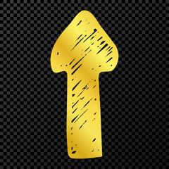 Gold hand drawn arrow