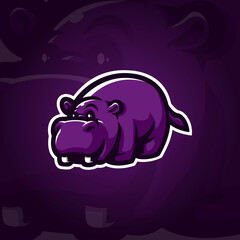 hippo logo design vector with concept style for badge, emblem and tshirt printing. smart hippo illustration.