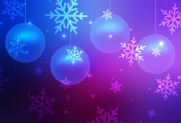 Dark Pink, Blue vector backdrop in holiday style.