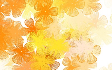 Light Brown vector doodle texture with flowers