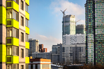 Modern residential buildings architecture in Moscow