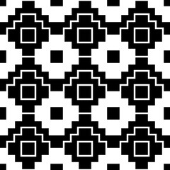 Inca crosses seamless pattern. Ethnic ornament. Folk background. Geometric wallpaper. Grid image. Tribal motif. Ancient mosaic. Digital paper, web design, textile print, abstract. Vector artwork.