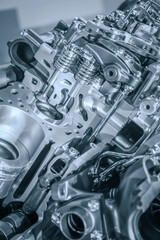 Cut sectional view of automotive engine details
