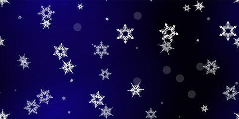 Falling Snowflakes seamless pattern flying snow