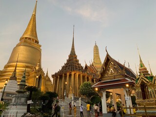 Fototapeta premium December-5-2020 : Bangkok, Thailand Wat Phra Kaew, in English the Temple of the Emerald Buddha and officially as Wat Phra Si Rattana Satsadaram at night.