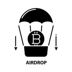 airdrop icon, black vector sign with editable strokes, concept illustration