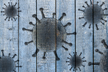Wooden plank textures with some virus fossil visualization.