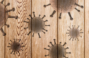 Wooden plank textures with some virus fossil visualization.