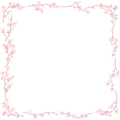 桜の枝のバリエーション それぞれの枝をバラして使える 枠のベクターイラスト