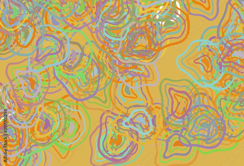 Poster light multicolor vector texture with wry lines.