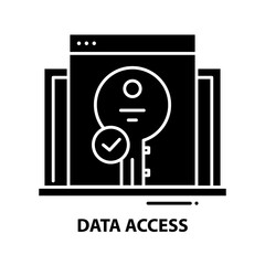 data access symbol icon, black vector sign with editable strokes, concept illustration