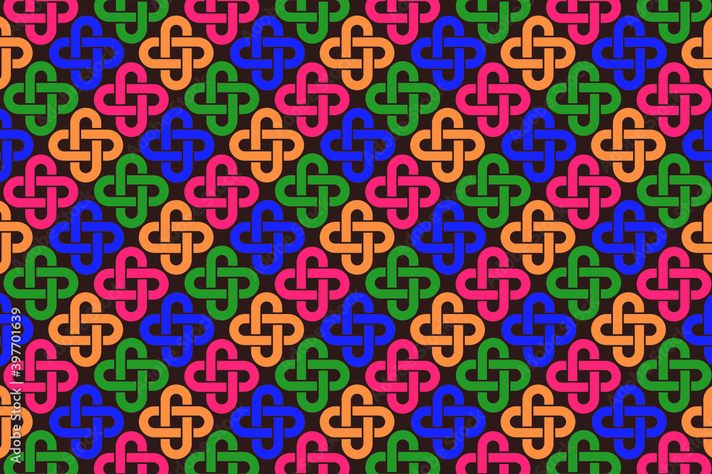 Poster vector background - geometric celtic multicolored pattern on a neutral background
