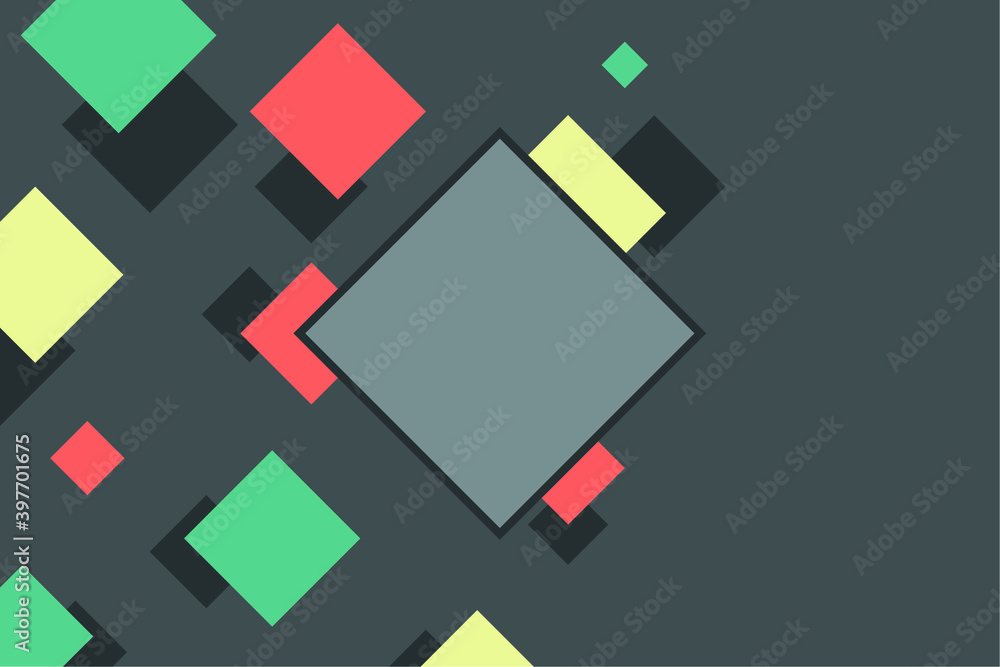 Poster vector background - abstract pattern of multicolored rhombuses on a gray background