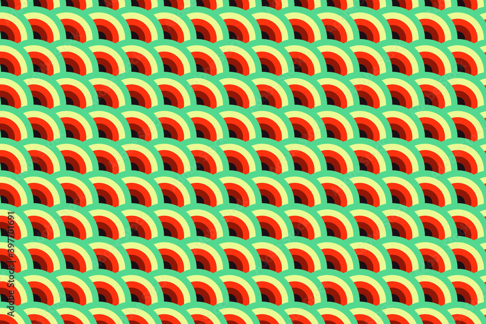 Poster vector background - geometric pattern of multicolored japanese waves