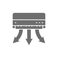 Air conditioning, smart climate control grey icon.