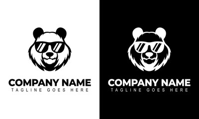 Ilustration vector graphic of Panda with glasses