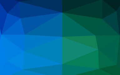 Dark Blue, Green vector triangle mosaic template.