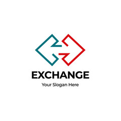 Fototapeta premium Exchange logo for business company. Simple Exchange logotype idea design. Corporate identity concept. 