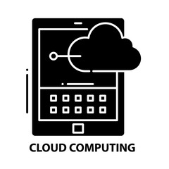 cloud computing symbol icon, black vector sign with editable strokes, concept illustration