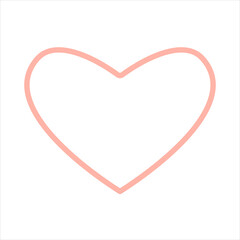 Big pink heart. Vector illustration. Wallpaper, flyers, invitations, posters, brochures, banners. Happy valentine's day with doodles of love icon on white background.