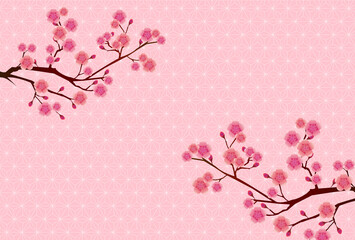 梅　春　年賀状　背景