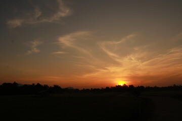 Beautiful light from sunrise in the morning