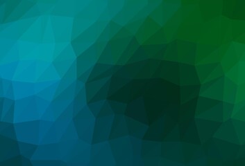 Dark Blue, Green vector blurry triangle pattern.