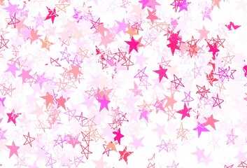 Fototapeta na wymiar Light Pink, Yellow vector pattern with christmas stars.