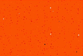 Light Orange vector template with crystals, circles, squares.