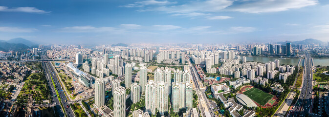 Obraz na płótnie Canvas Aerial photography China Zhuhai city architecture landscape skyline