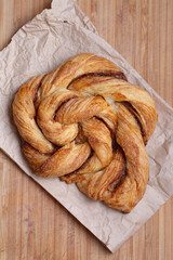 Freshly baked Cardamom Bun close up