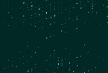 Light Green, Yellow vector backdrop with algebra elements.