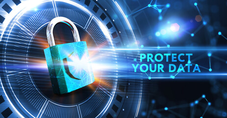 Cyber security data protection business technology privacy concept. Protect your data