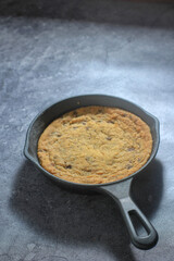 Big Chocolate Chips Cookies on Cast Iron