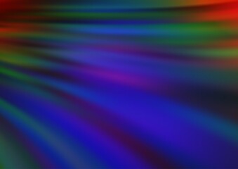 Dark Multicolor, Rainbow vector background with bent lines.