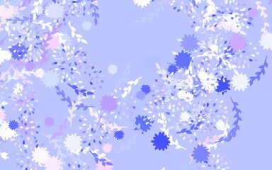 Light Pink, Blue vector natural background with flowers, roses.