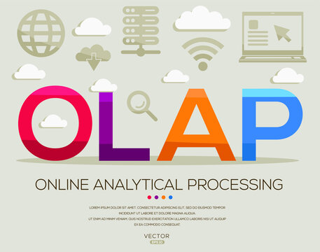 OLAP mean (Online Analytical Processing) Computer and Internet acronyms ,letters and icons ,Vector illustration.
