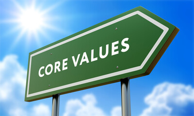 Core Values business symbol street road sign icon.