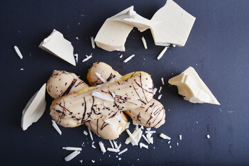 white chocolate eclairs dessert
