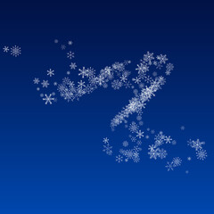 Silver Snowflake Vector Blue Background. Light 