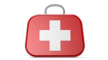 Obraz premium First aid kit box isolated on white background