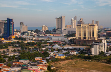Fototapeta na wymiar The Cityscape of Pattaya Thailand Asia in the early morning