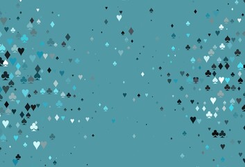 Light BLUE vector background with cards signs.