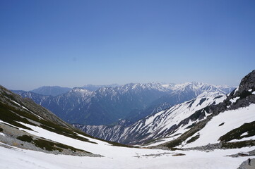 登山　雪山　風景　背景イメージ