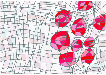 Fundo abstrato - vitral com rosas